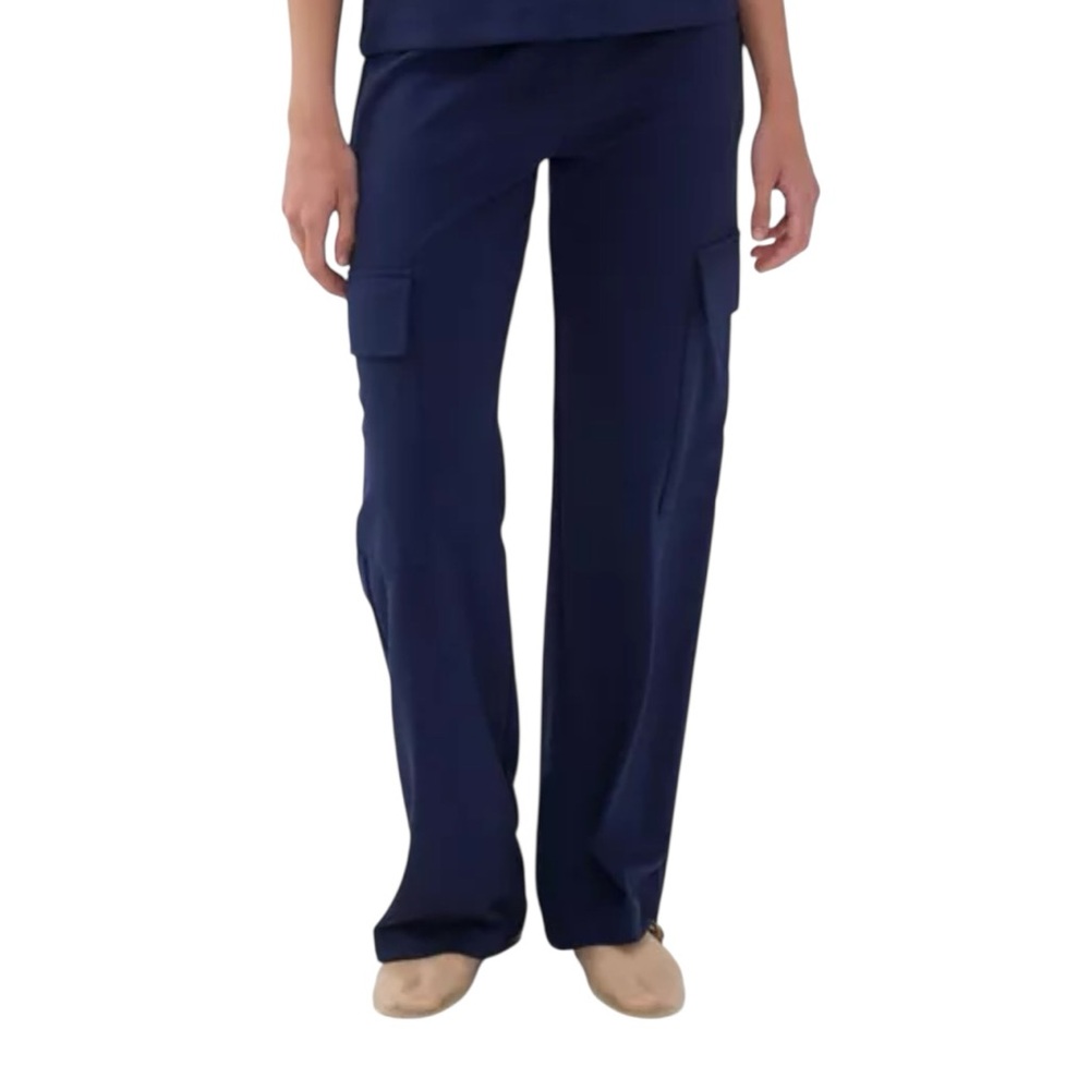 NWOT NOCTURNE Navy Blue Women's Cargo Pants with Elastic Waistband, size XL - Picture 2 of 7